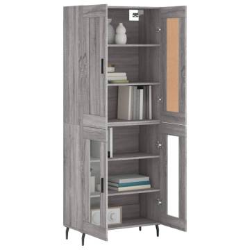 Elegant Grey Sonoma Highboard - Stylish Storage Solution