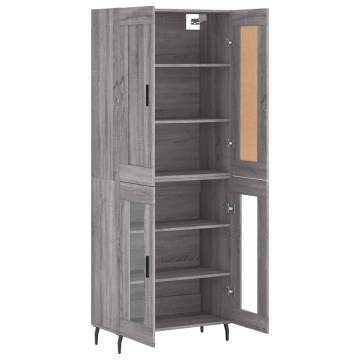 Elegant Grey Sonoma Highboard - Stylish Storage Solution