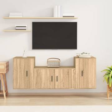 3 Piece TV Cabinet Set in Sonoma Oak | Stylish and Practical