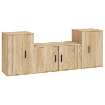 3 Piece TV Cabinet Set in Sonoma Oak | Stylish and Practical