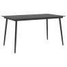 Garden Dining Table Black 150x90 cm | Durable Steel & Glass