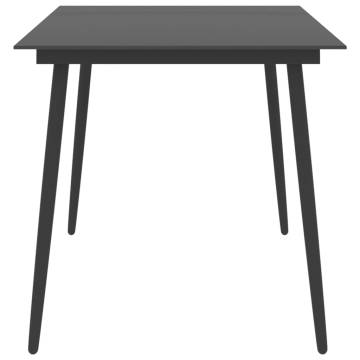 Garden Dining Table Black 150x90 cm | Durable Steel & Glass