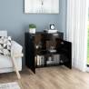 Stylish Black Sideboard - 80x36x75 cm Engineered Wood