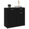 Stylish Black Sideboard - 80x36x75 cm Engineered Wood