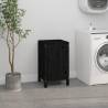 Laundry Box Black - 44x44x76 cm Solid Wood Pine - HipoMarket