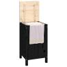 Laundry Box Black - 44x44x76 cm Solid Wood Pine - HipoMarket