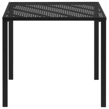 Garden Table Black 80x80 cm - Stylish Steel Design