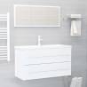 2 Piece Bathroom Furniture Set High Gloss White Engineered Wood Colour high gloss white Number of 1 Number of Pieces 