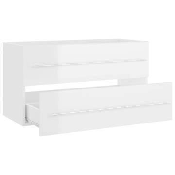 High Gloss White 2 Piece Bathroom Furniture Set | Hipomarket