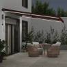 Automatic Retractable Awning with LEDs - Burgundy 400x350 cm