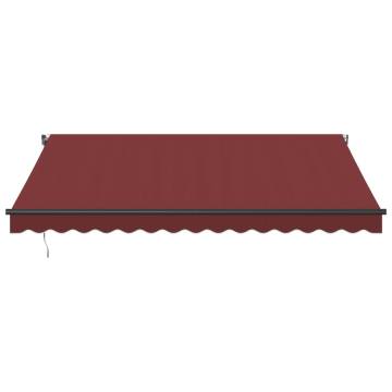 Automatic Retractable Awning with LEDs - Burgundy 400x350 cm