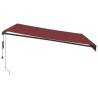 Automatic Retractable Awning with LEDs - Burgundy 400x350 cm