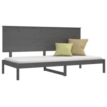 Day Bed Grey 90x200 cm Solid Wood Pine - Practical & Stylish