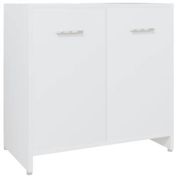 4 Piece White Bathroom Furniture Set - Stylish Storage