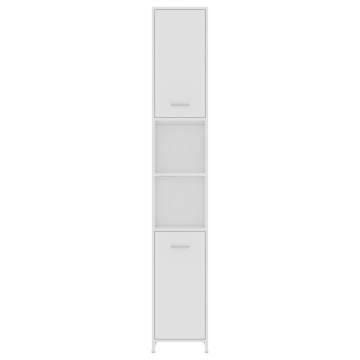 4 Piece White Bathroom Furniture Set - Stylish Storage