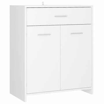 4 Piece White Bathroom Furniture Set - Stylish Storage