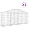 Arched Gabion Baskets 7 pcs - Galvanised Iron Garden Barriers