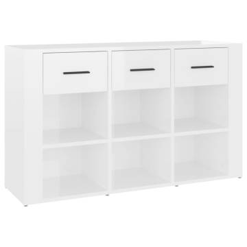 Stylish High Gloss White Sideboard | 100x30x59.5 cm