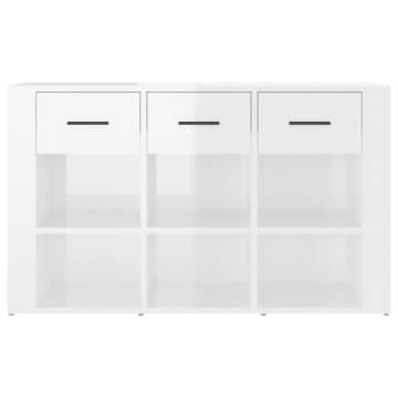 Stylish High Gloss White Sideboard | 100x30x59.5 cm