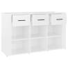 Stylish High Gloss White Sideboard | 100x30x59.5 cm