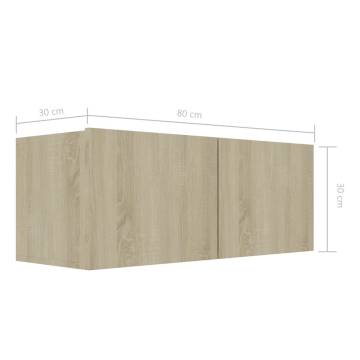 7 Piece TV Cabinet Set - Sonoma Oak Engineered Wood