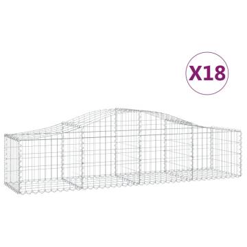 Arched Gabion Baskets - 18 pcs Galvanised Iron | HipoMarket