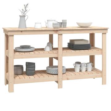 Solid Wood Pine Work Bench 142.5x50x80 cm | HipoMarket