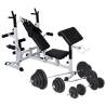 Weight Bench with Weight Rack, Barbell and Dumbbell Set 120 kg Weight 120 kg 