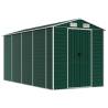 Garden Shed Green 191x385x198 cm Galvanised Steel | HipoMarket