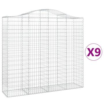 Arched Gabion Baskets - 9 pcs Galvanised Iron | HiPo Market