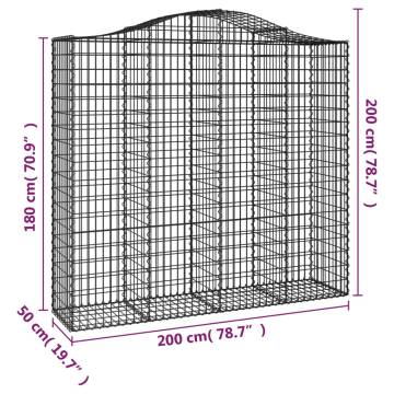 Arched Gabion Baskets - 9 pcs Galvanised Iron | HiPo Market