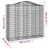 Arched Gabion Baskets - 9 pcs Galvanised Iron | HiPo Market