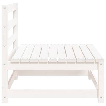 Garden Sofa Armless White - Solid Pine Wood | Hipo Market