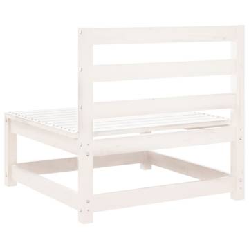 Garden Sofa Armless White - Solid Pine Wood | Hipo Market