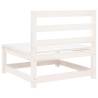 Garden Sofa Armless White - Solid Pine Wood | Hipo Market