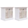 Bedside Cabinets 2 pcs 38x28x45 cm Paulownia Wood Colour white and wood colour Quantity in Package 2 