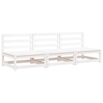 Armless Garden Sofas Set - 3 pcs Solid Pine Wood | Hipomarket