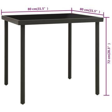 Outdoor Dining Table Anthracite 80x80 | Durable & Stylish