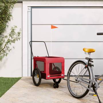 Pet Bike Trailer - Red and Black Oxford Fabric & Iron