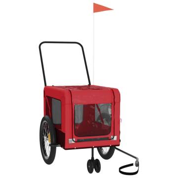 Pet Bike Trailer - Red and Black Oxford Fabric & Iron