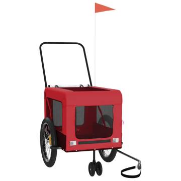 Pet Bike Trailer - Red and Black Oxford Fabric & Iron