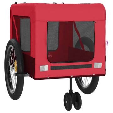 Pet Bike Trailer - Red and Black Oxford Fabric & Iron