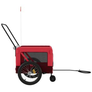 Pet Bike Trailer - Red and Black Oxford Fabric & Iron