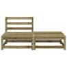 Armless Garden Sofa & Footstool - Impregnated Pine Wood