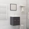 Bathroom Furniture Set High Gloss Grey Engineered Wood Colour high gloss grey Size 41 x 38.5 x 46 cm Number of 1 Number of Pieces 