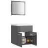 Stylish High Gloss Grey Bathroom Furniture Set | HipoMarket