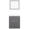 Stylish High Gloss Grey Bathroom Furniture Set | HipoMarket