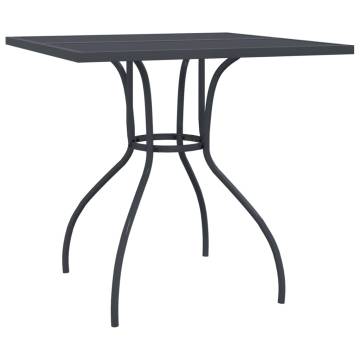 Stylish Anthracite Garden Table - 80x80 cm Steel Mesh Design