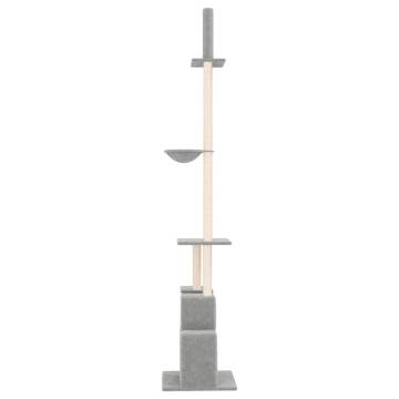 Light Grey Floor to Ceiling Cat Tree - 250.5-276.5 cm