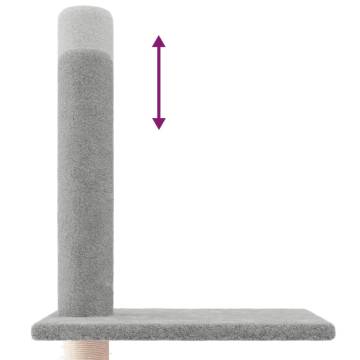 Light Grey Floor to Ceiling Cat Tree - 250.5-276.5 cm